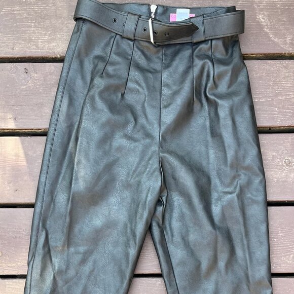 BAD GIRL CAPRI PANTS IN VEGAN LEATHER - Vixen by Micheline Pitt Small S - Picture 2 of 5